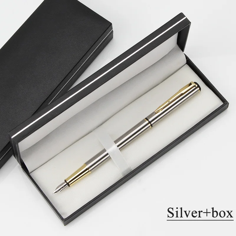 High Quality Best Selling Custom Logo Fountain Ink Pen set Boutique Packaging Luxury Black Pens with Box