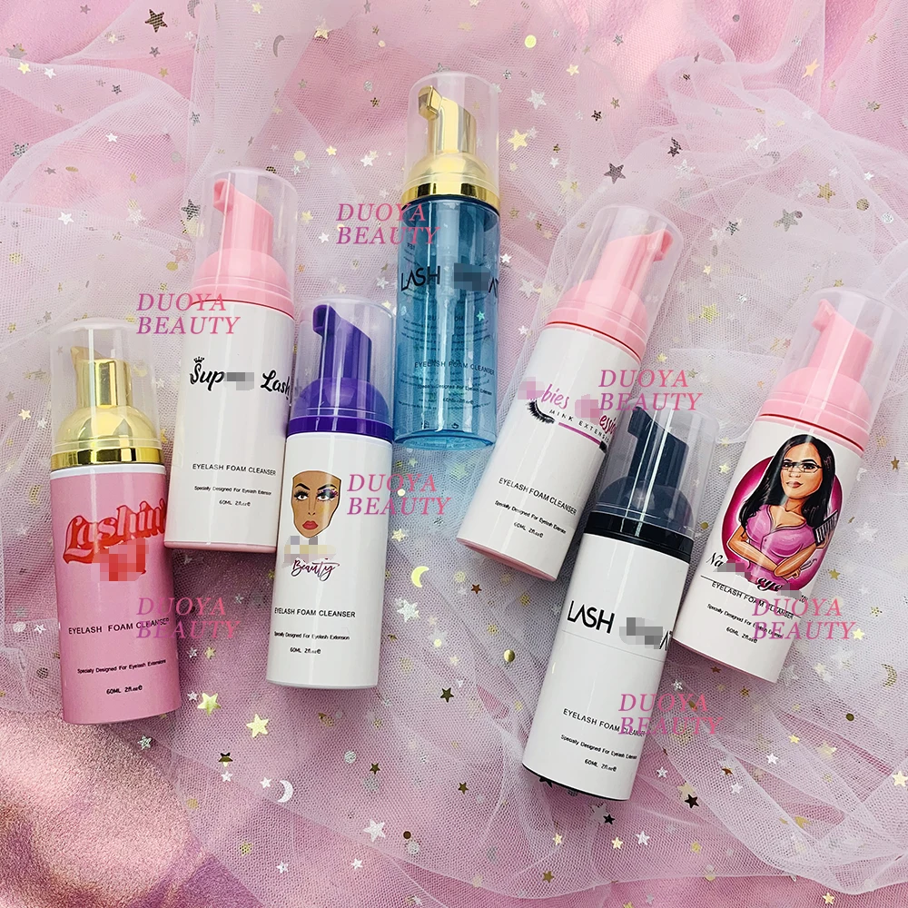 Foam Lash Shampoo kit 3 in 1 30/50/60ml Lash Bath And Cleansing Brush With Glitter Mascara Wand Cleanser Remover Lashshampoo