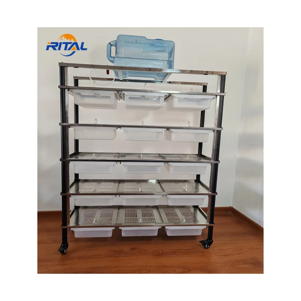 Rodent cage high quality mice breeding stainless steel rack plastic tub rat breeding rack