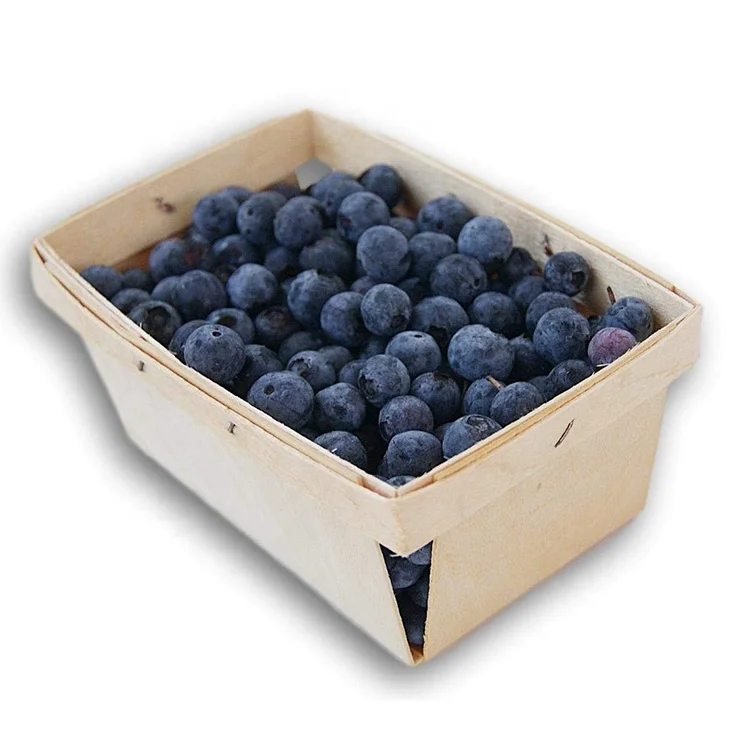 high quality 4 x 4 inch pint veneer fruits baskets small wood box party decors