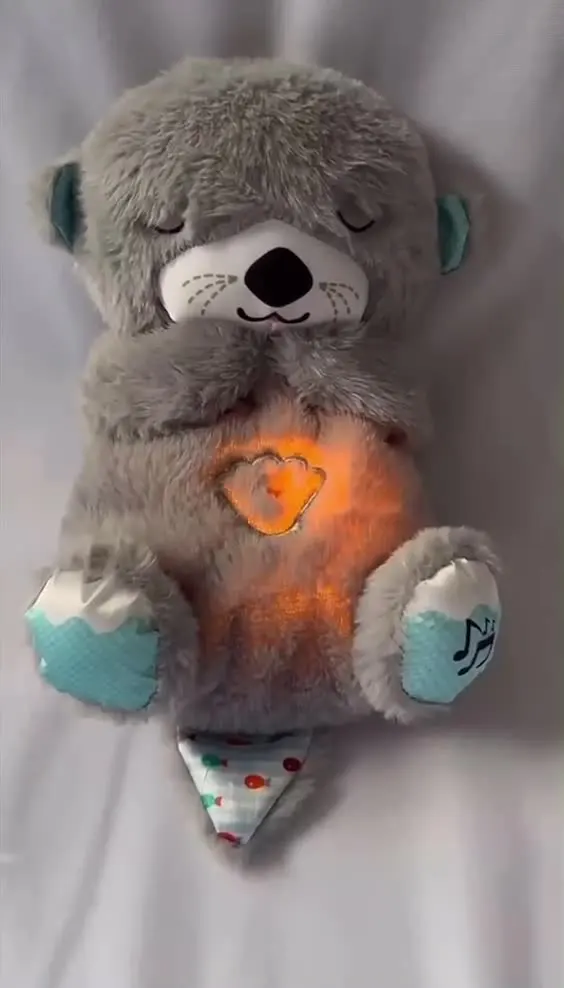 Hot sell factory wholesale breathing otter doll toys to calm the baby to sleep