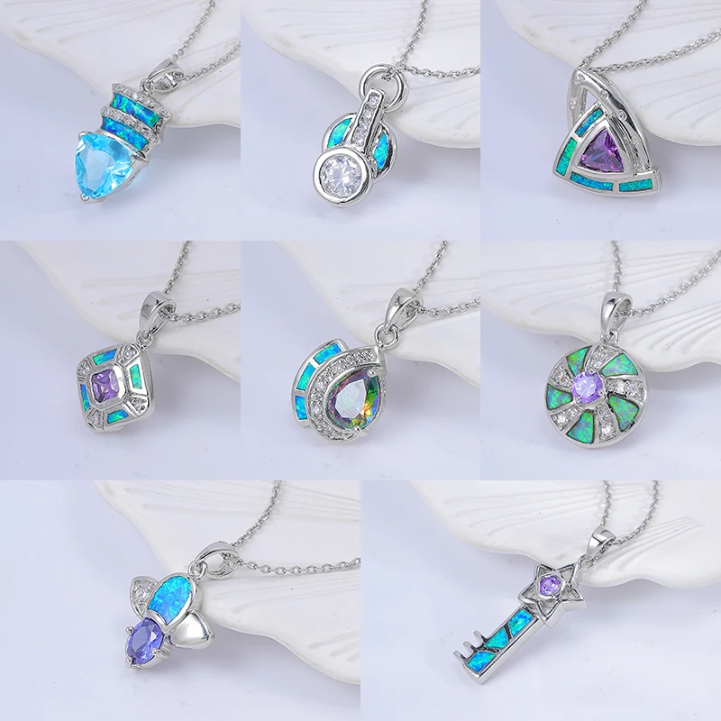 XYOP 925 Sterling Silver Dream Filter Does Not Collide With The Faux Opal Pendant Jewelry Personality Party