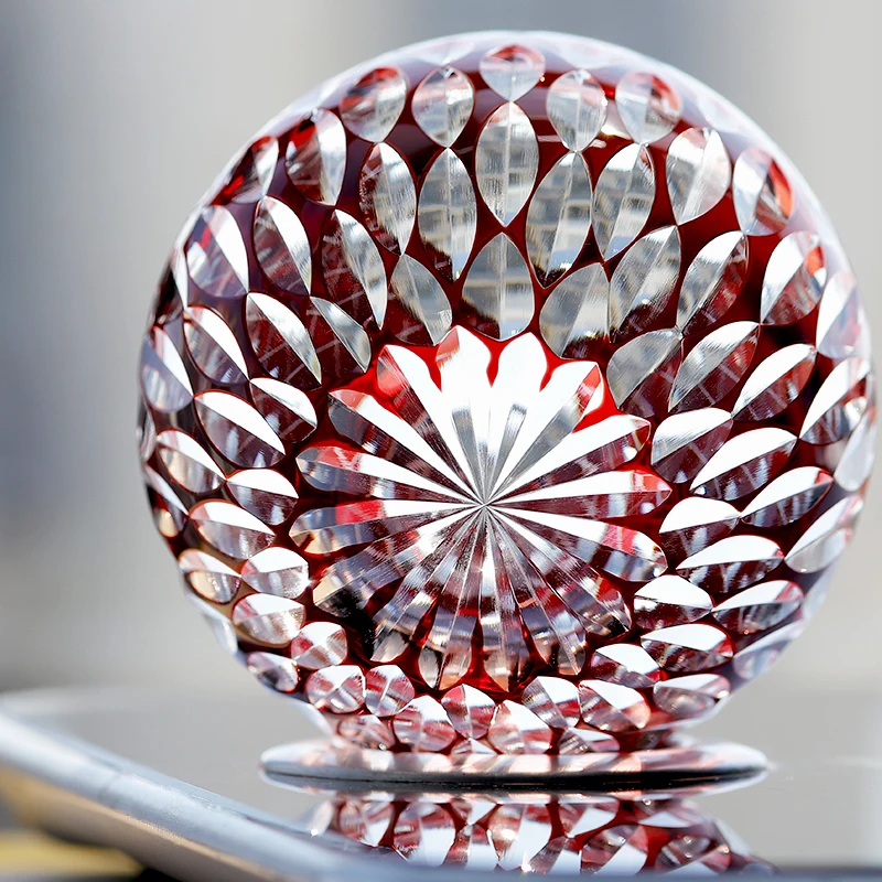 Japanese EDO Kiriko Hand Cut Crystal Glass Cup 250ml Egg Shape Glass Tumbler Rock Style Whiskey Cup