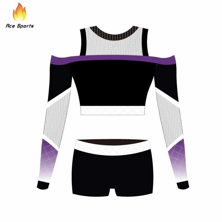 Ace Sports Hot Sale New Design Cheerleading Uniforms Free Design Cheer Outfits With Rhinestone Girls Performance Wear