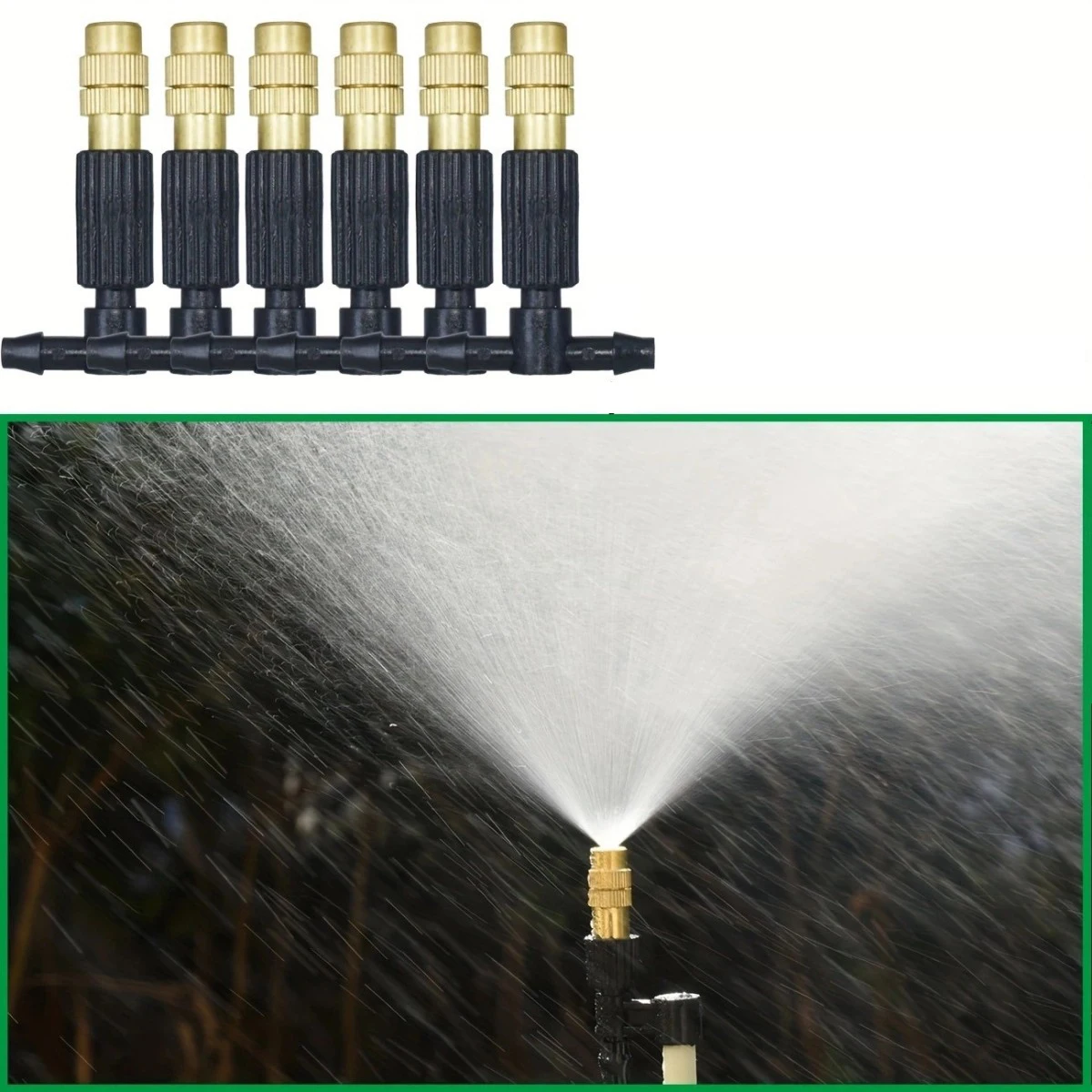 Outdoor Misting Cooling System Garden Irrigation Watering 1/4' Brass Atomizer Nozzles 4/7mm Hose for Patio Greenhouse