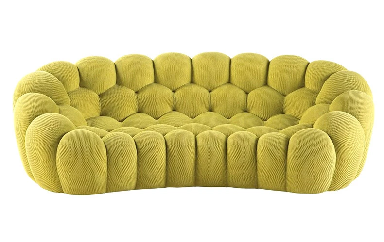 Italian simple light luxury cloth creative lazy arc bubble living room football style sofa