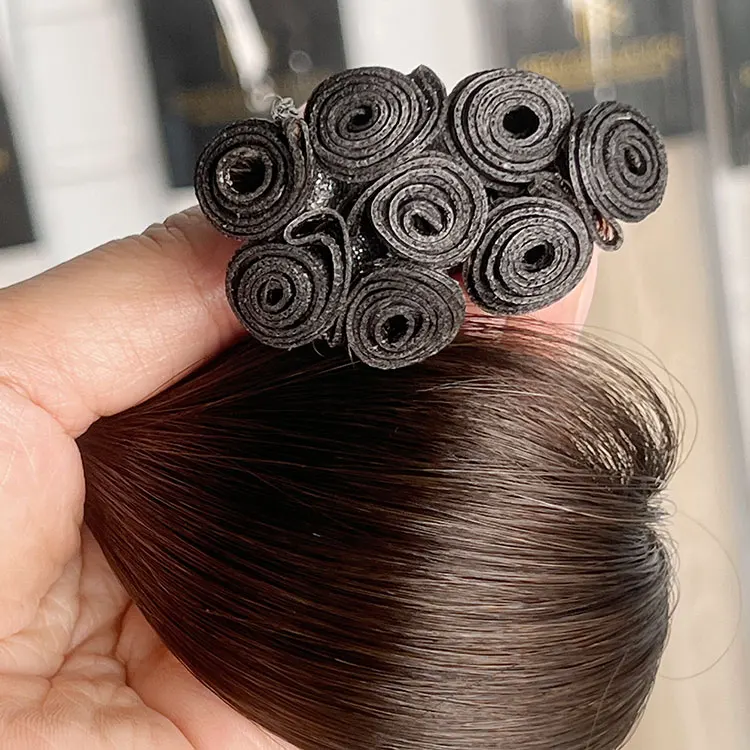 High Quality Ultra Thin Custom Logo Double Drawn Slavic Remy Genius Hair Extensions