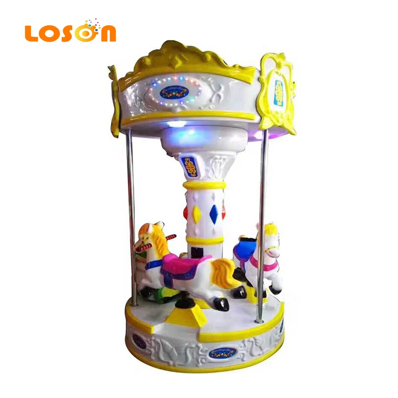 Deluxe amusement indoor 3 seats children airplane rides carousel mini merry go round indoor games products
