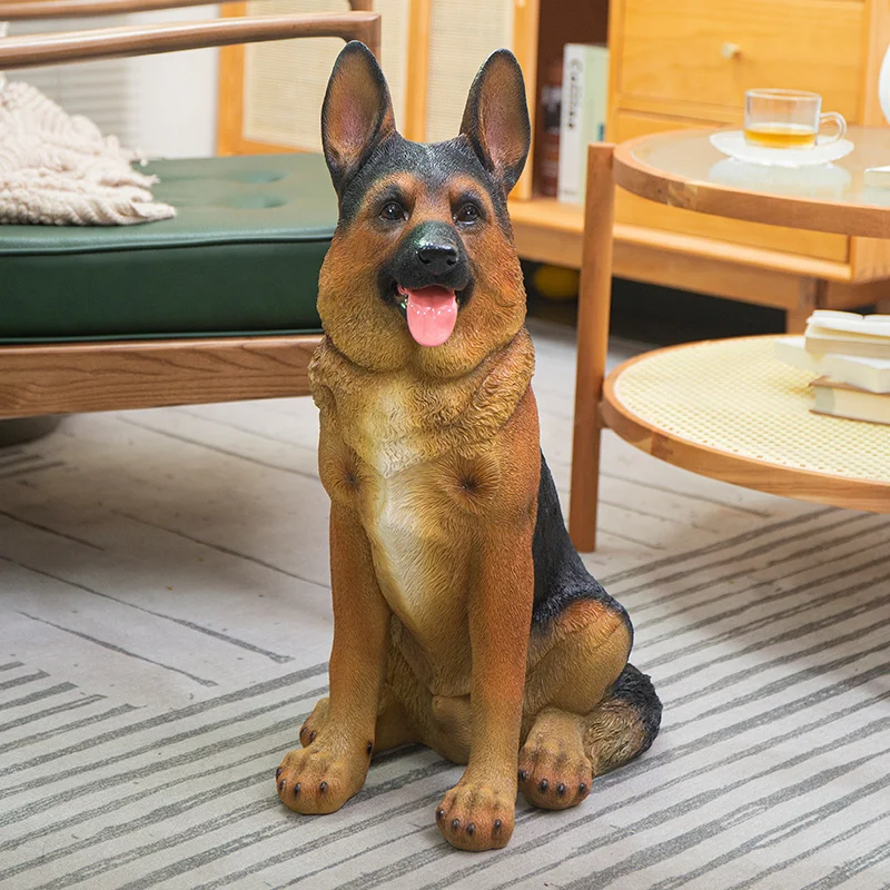 amazon hot sale animal figurines resin german shepherd statues garden dog sculpture