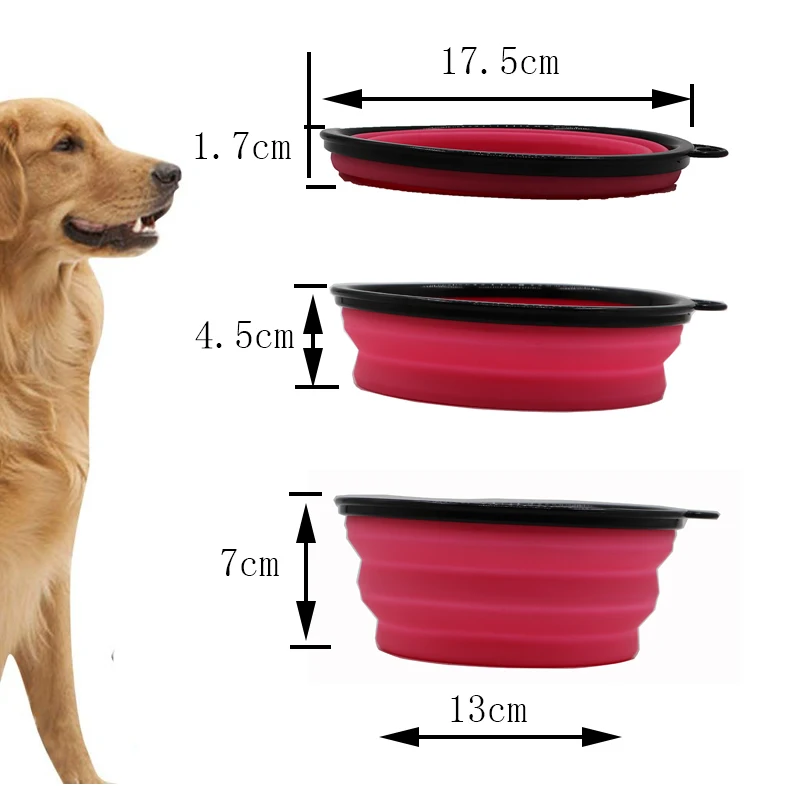 Складная миска для воды для собак объемом 1000 мл