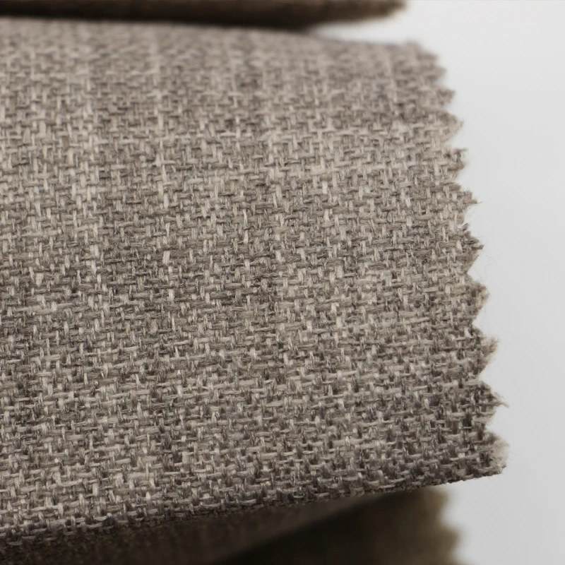 Mand textile wholesale good quality modern polyester dyed coated blackout linen style roller blind fabric