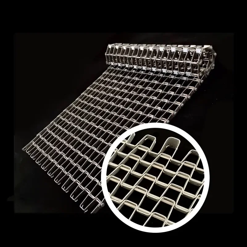 Flat flexible conveyor belts for industrial use Food assembly line support axis network chain