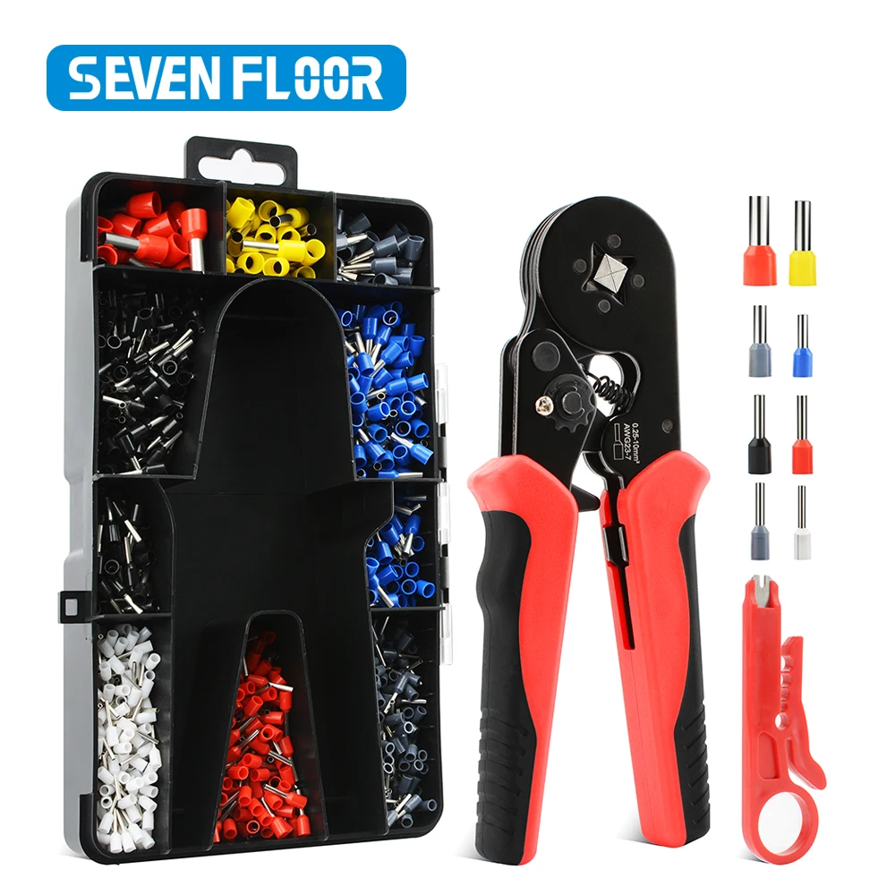 Self-adjustable Wire Crimping Tool Kit With 1200PCS Ferrule Terminals Crimping Kit Wire Stripper Plier Multi Hand Tool