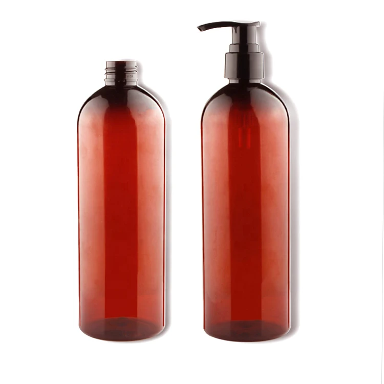 300ml 400ml 500ml plastic clear black lotion shampoo pet bottle with pump