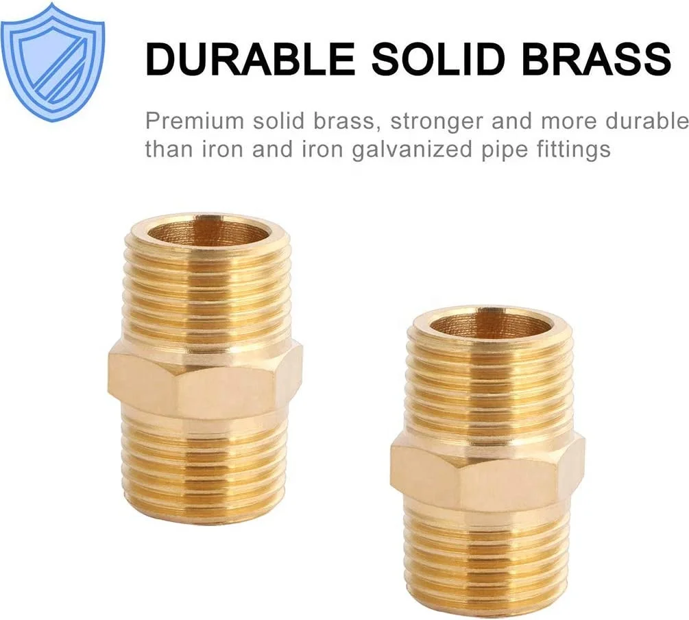Brass Tube Flare Fittings Union Connector Gas Adapter Brass Tube Coupler  3/8 inch Male Flare to 1/2 inch Male