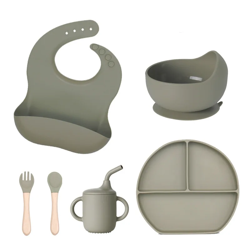 Bachoo Silicone Baby Feeding Set Baby Plate Bowl Set with Spoon A variety of Styles Free Combination Welcome OEM ODM