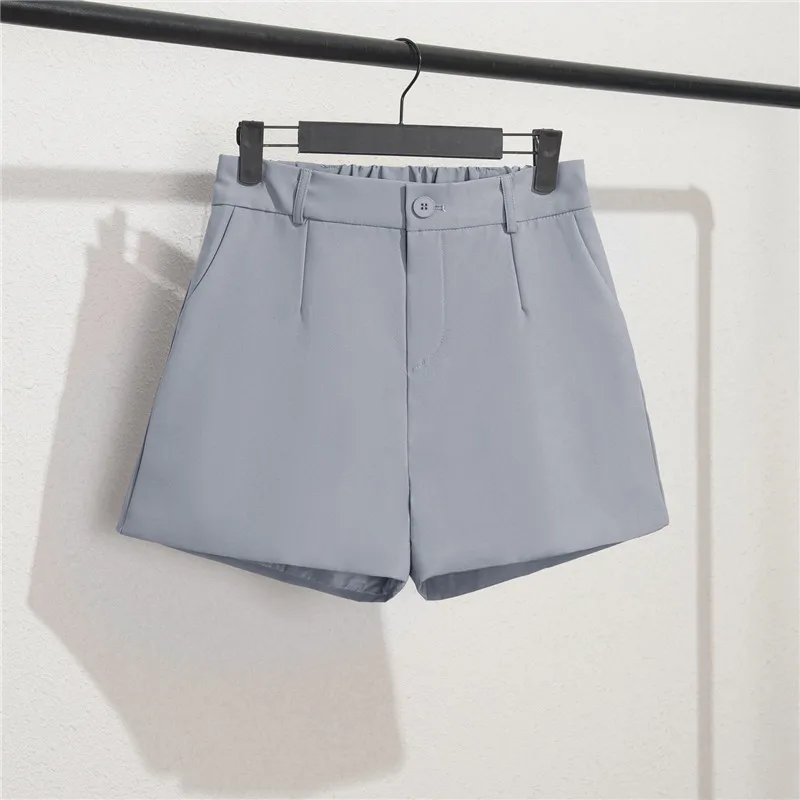 Women Summer S-5XL Plus Size A-line Suit Shorts Female Wide Leg High Waist Shorts