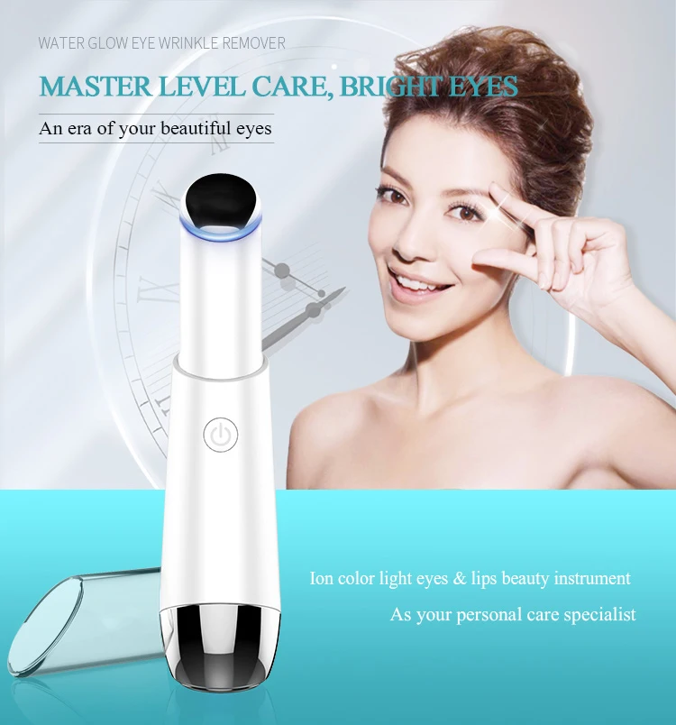 High Frequency blue and red light eye massager wand vibration heated eye care beauty device