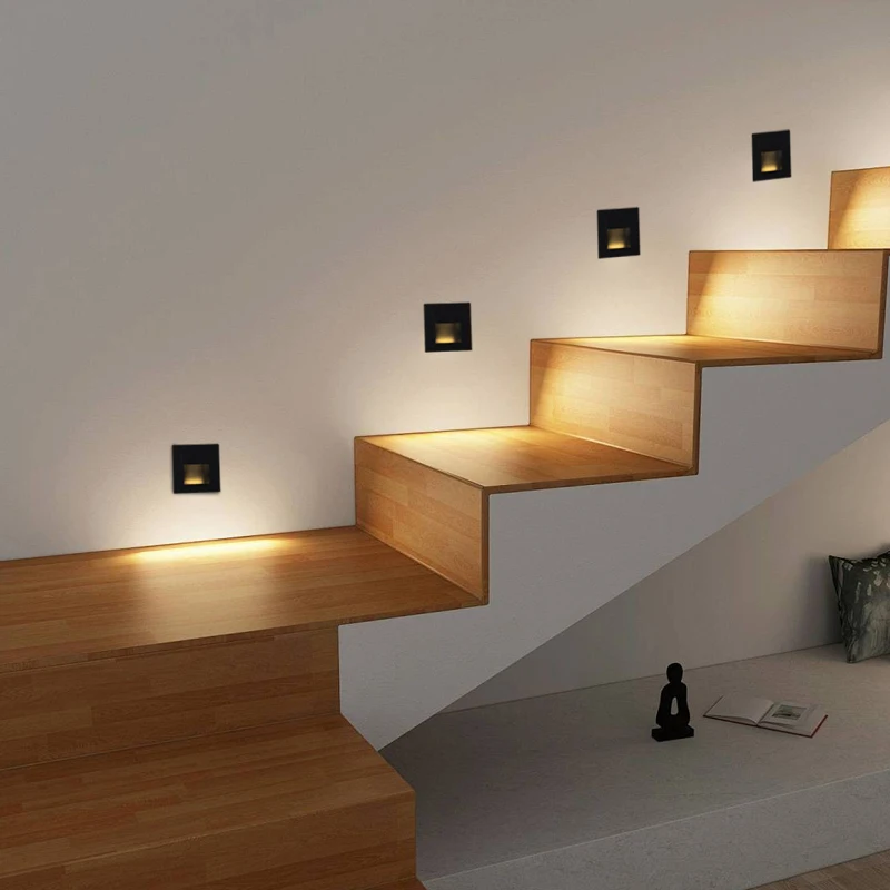 Corridor Stair Step Light Aluminum Recessed Warm White 3000K Led Step Lights Motion Sensor Led Stair Light