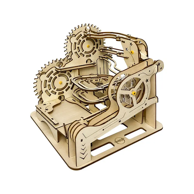 Handmade Assembly Mechanic 3d Marble Run Wooden Puzzles Educational Toys Track Ball Game Transmission Model for Kids Learning