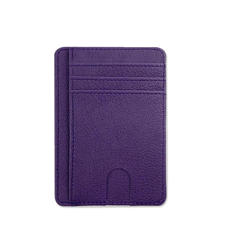 Custom Card Sleeves Rfid Front Pocket Wallet Minimalist Slim Cardholder PU Leather Credit Passport Holder