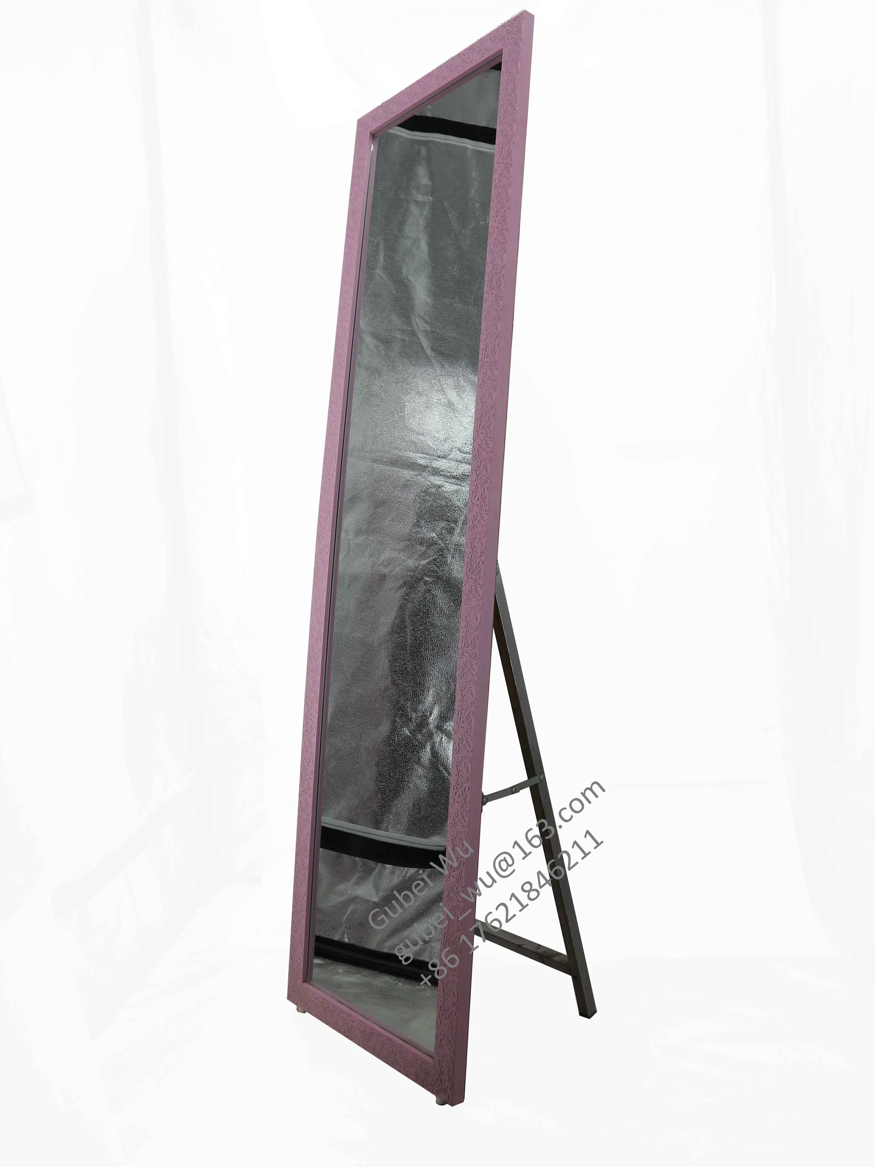 Wholesale cheap large decorative purple plastic framed full size hot sell length body wall dressing room standing floor mirror