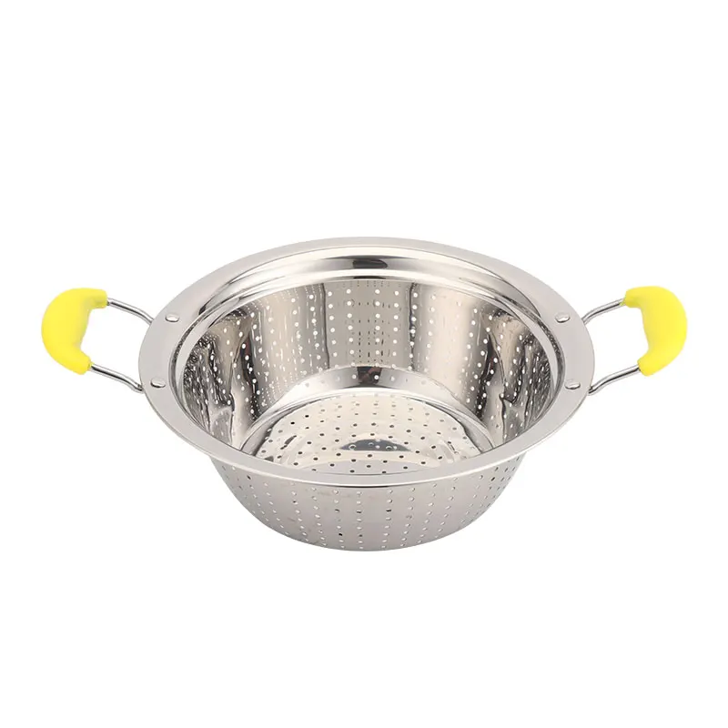 High Quality Stainless Steel Colander  Fruit Vegetable Washing Colander Deep Colander Strainers With Handle