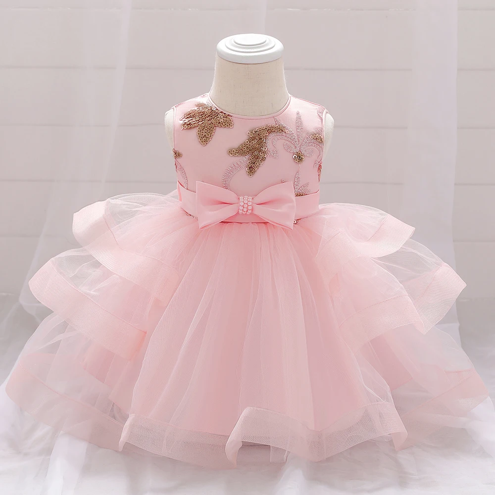 Children New Princess Dresses Big Bow Kids Costume Baby Party Ball Gown  L1929XZ