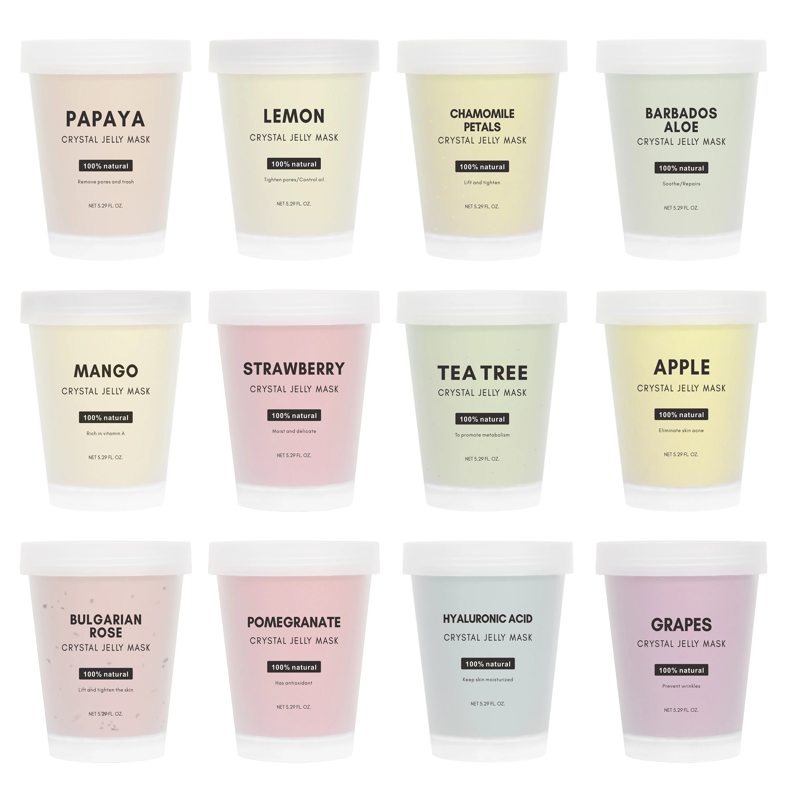 Hot sell crystal peel off powder Rubber Mask Spa Set custom logo derma brightening facial soft hydro jelly mask powder