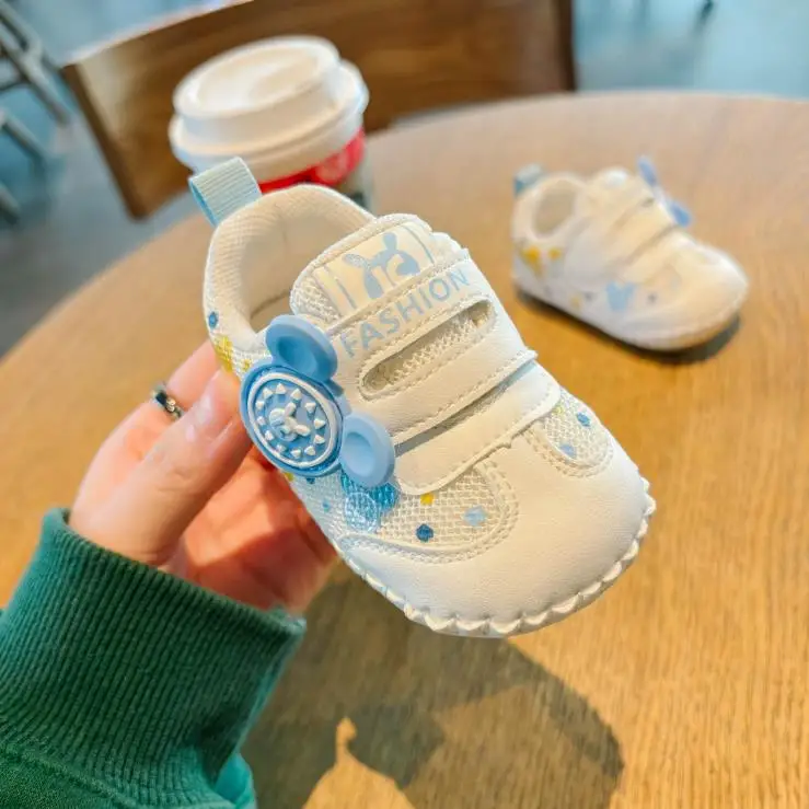 0 -1 year old for boys and girls breathable mesh shoes, wear-resistant tendon sole toddler shoes