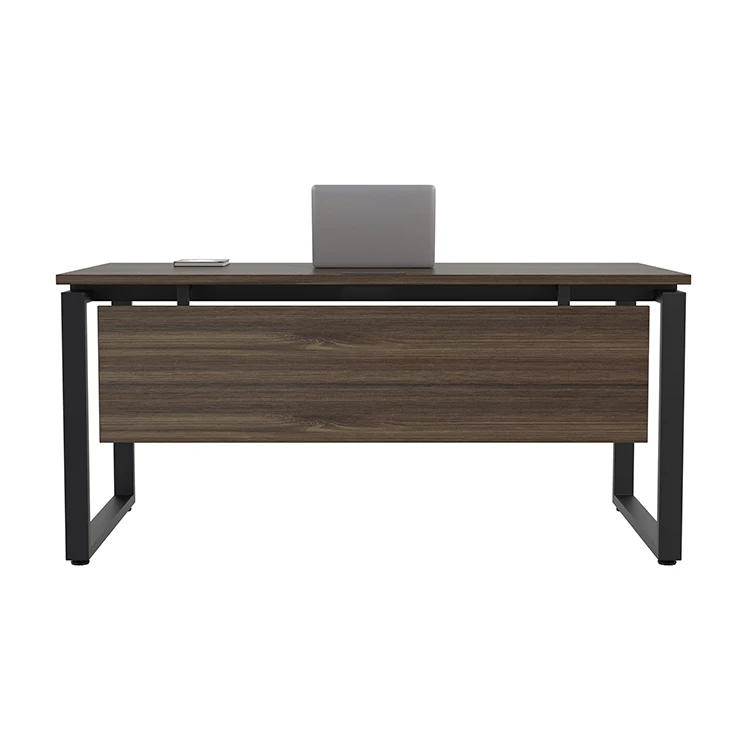 Modern Office Furniture Office Desks Furniture Legs White and Oak Office Table with Metal Iron Famous Brand Executive Desk 1 Set