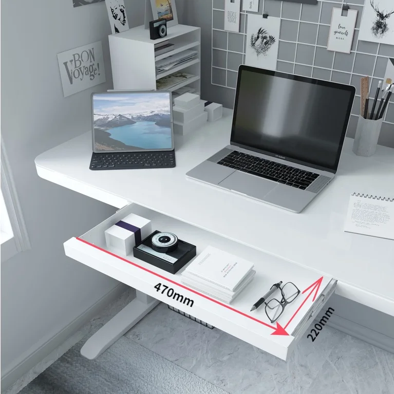 Smart Home Office Dual Motor Sit Stand Lifting Motorize Glass Height Adjustable Electric Desk