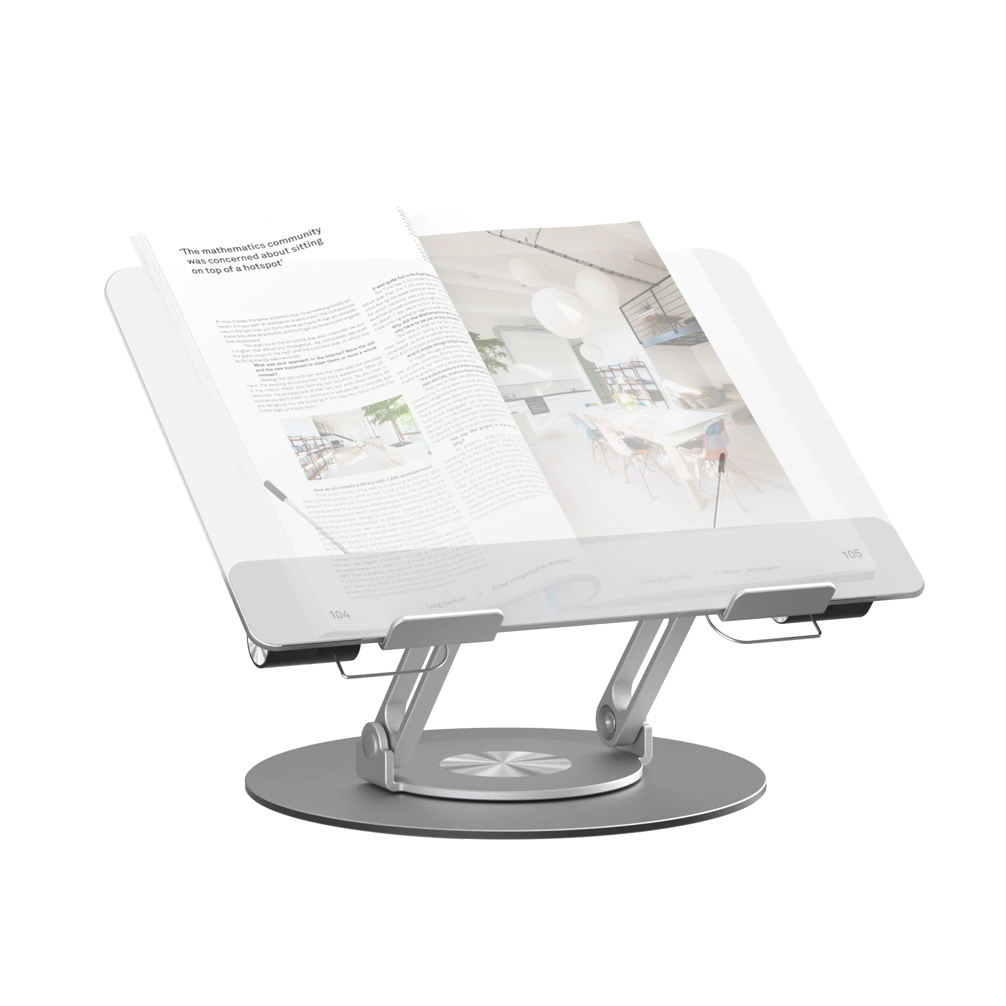 Acrylic Book Reading Stand Aluminum 360 Rotation  display stand Free Regulation Laptop Stand Phone Holder Transparent bookends