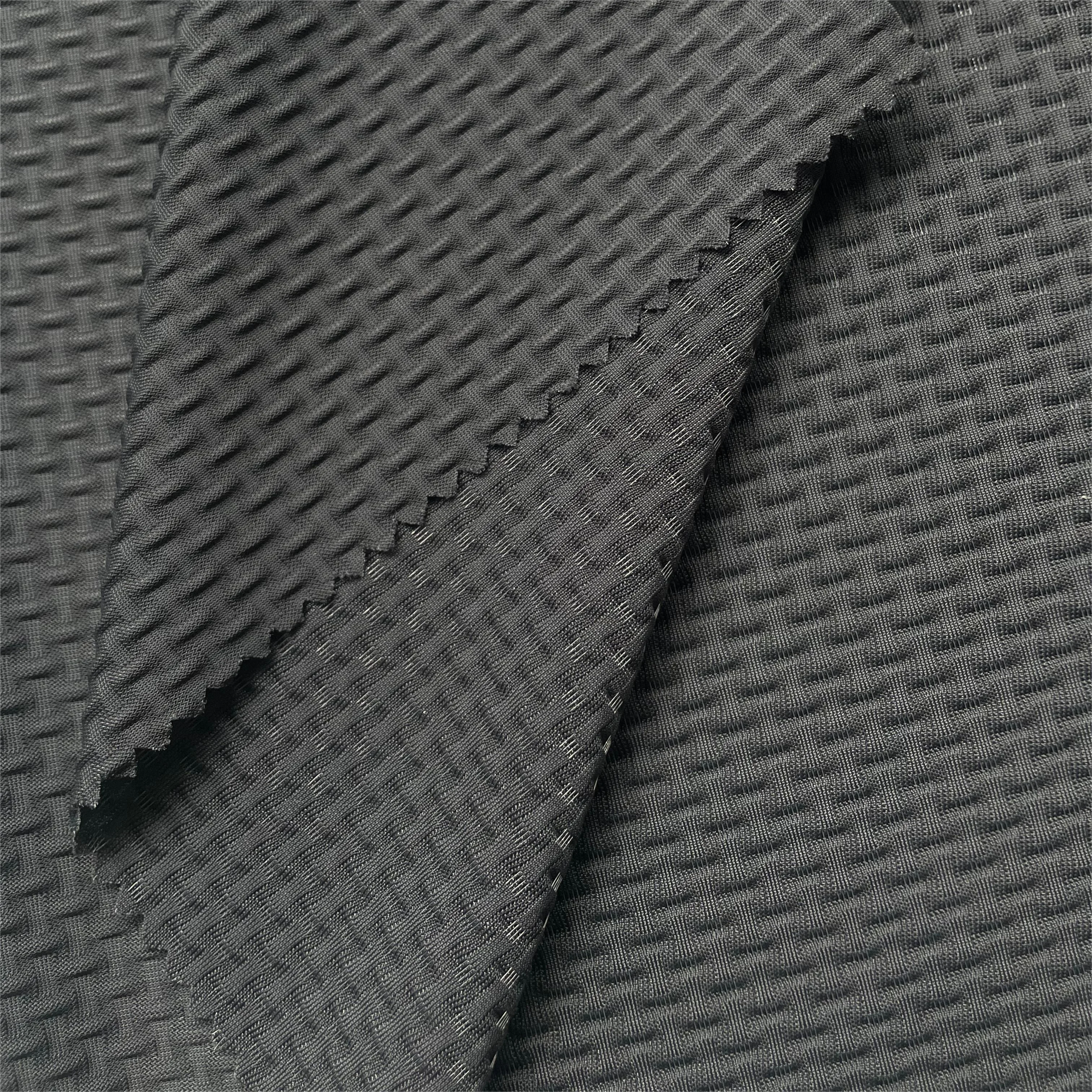 High quality nylon 4 way elastic  jersey fabric bubble bamboo jacquard knit skin-friendly quick-dry sportswear Polo shirt yoga