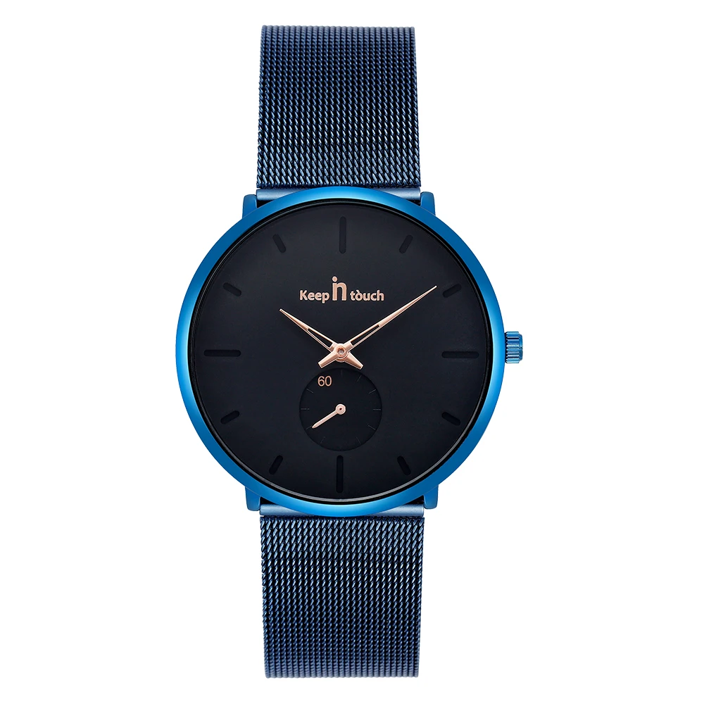 Fashion men minimalism watches shark mesh strap ultra thin man wrist watch
