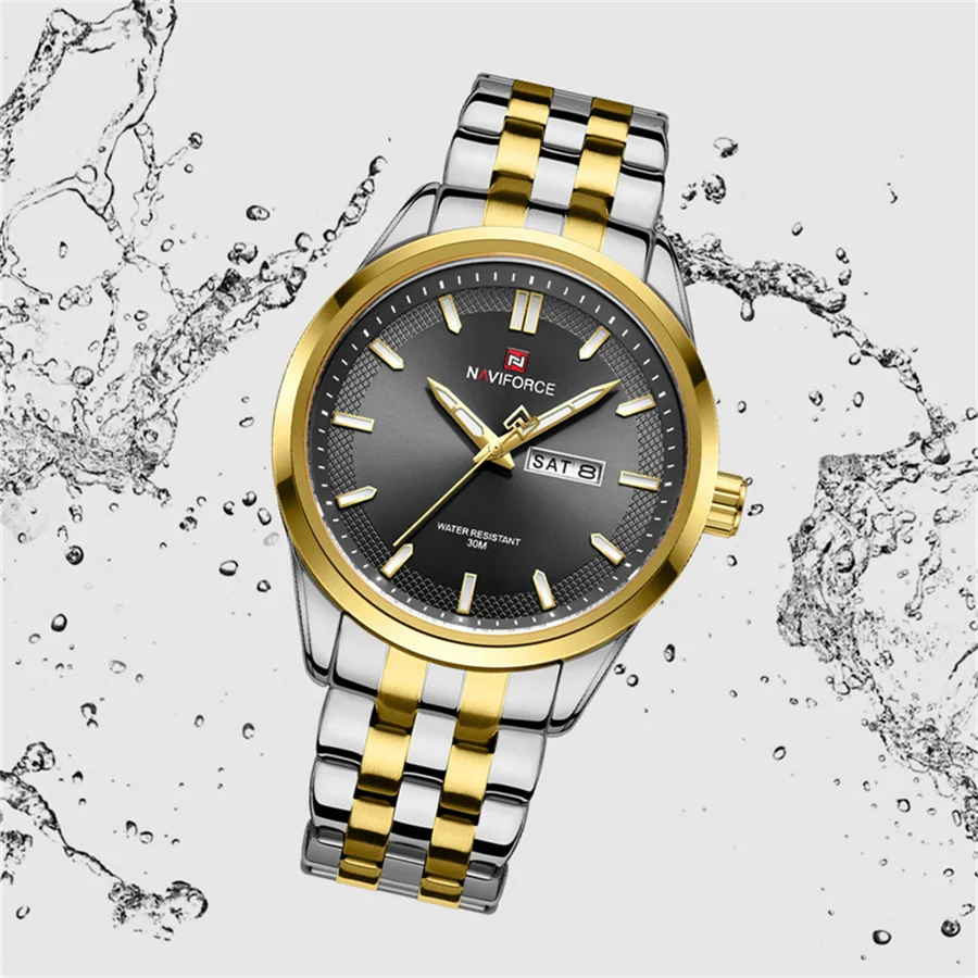 NAVIFORCE 9203 Mens Watches Luxury Quartz Watch Factory Wholesale Stainless Steel Water Resistant Luminous Wrist Watch
