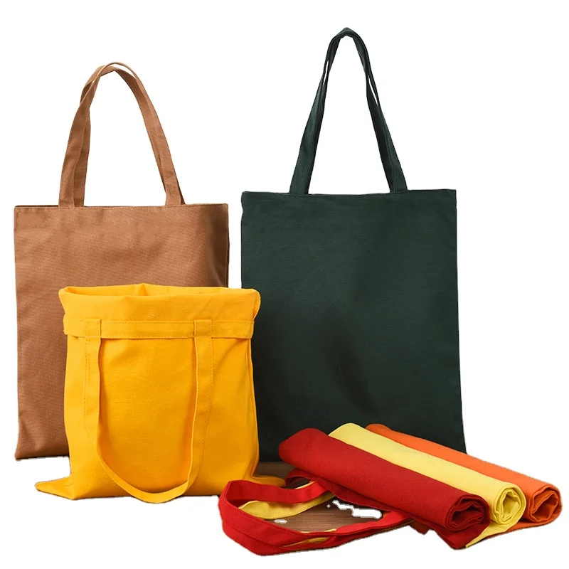 Wholesale Reusable Eco-friendly Cotton Tote Bag Blank Black white Custom Print Shopping Canvas Tote Bag