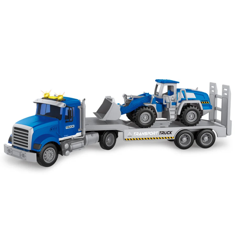 Boys Toy Truck and Trailer Container Truck Car Vehicle Toys Hauler Excavator