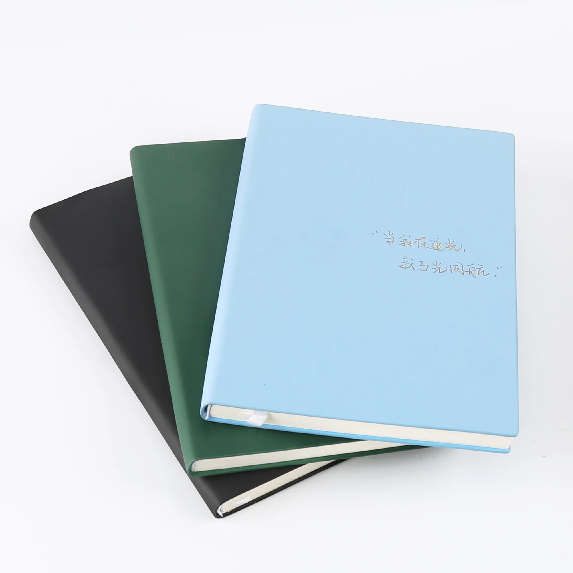 TTX simple design bronzing logo soft leather custom planner printing business paperback journal notebook