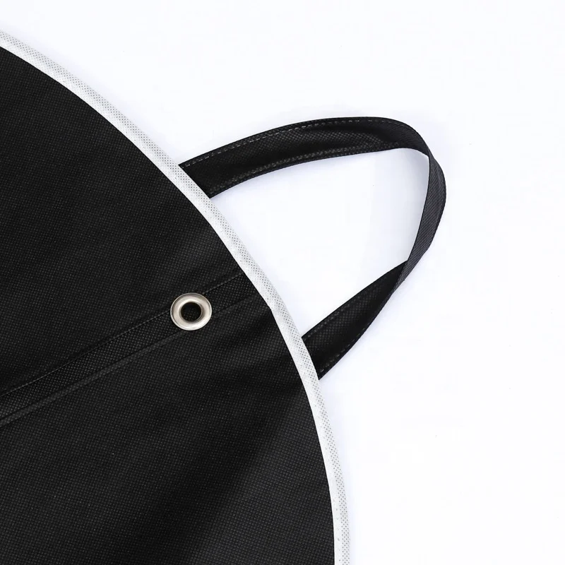 Foldable Non woven Dress Cover Black Garment Storage Bag with Pockets for Men Silk screen Logo suit cover