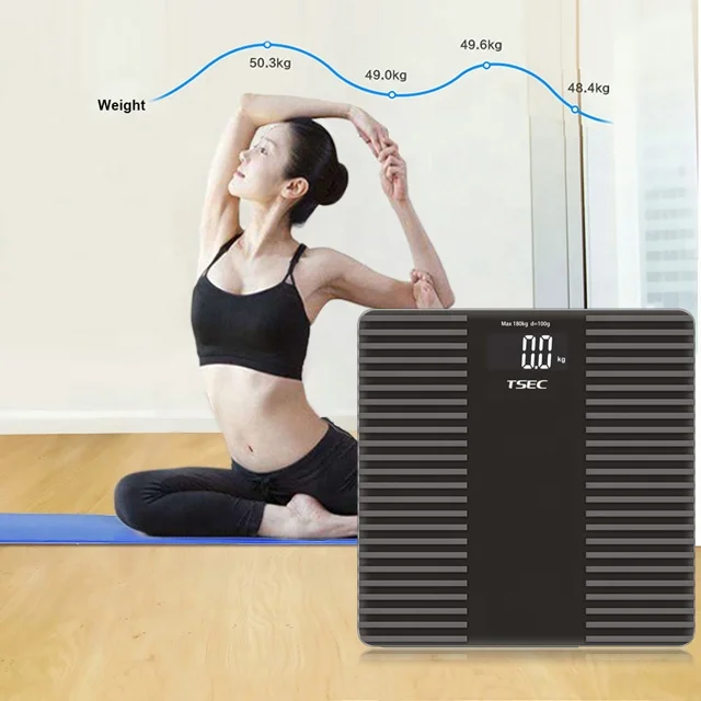 
Anti-slip function digital weighing bathroom scale 6mm electronic silicone body scale with blue blacklight 