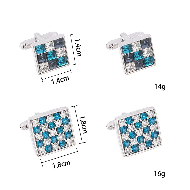 Wholesale cufflinks saudi arabia square colored diamond zircon cuff links 2023 hot selling reasonable price llb cufflinks