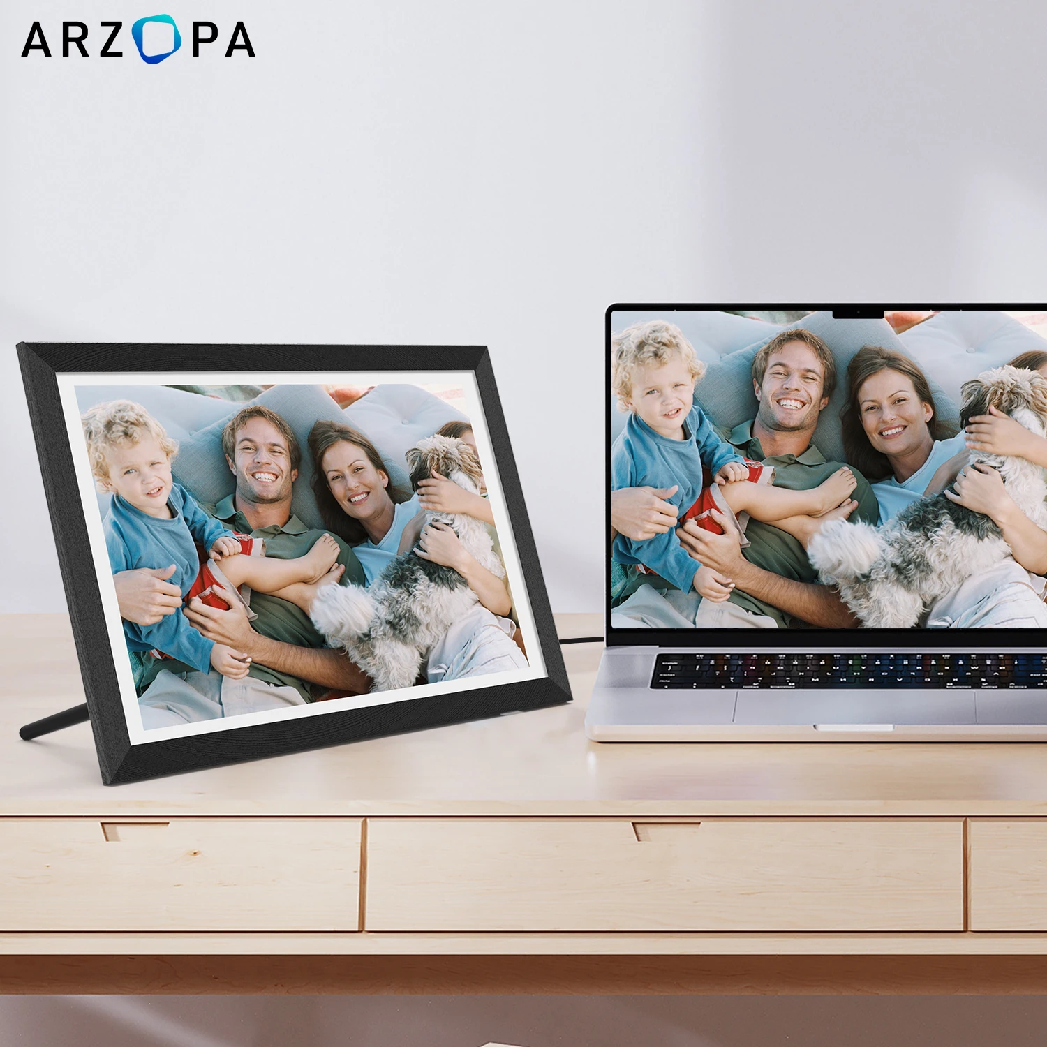 Arzopa 14.0 Inch Touch Screen 16GB Internal Memory PhotoShare Friends and Family Black Picture WIFI Digital Photo Frame