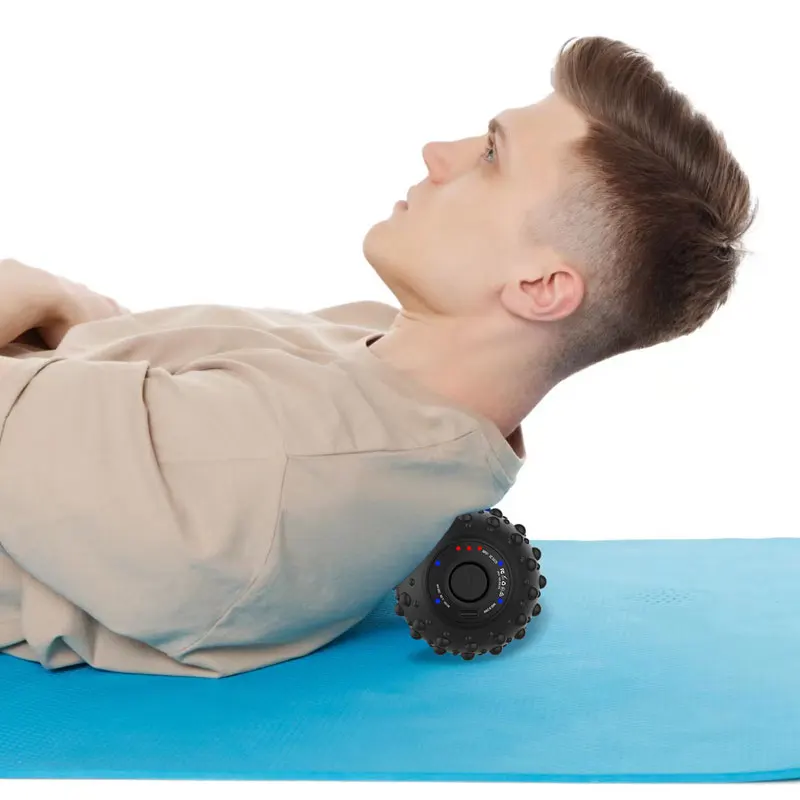 Electric Rechargeable Portable 3-Speed Vibrating Massage Peanut Ball Dual Foam Roller for Deep Tissue Recovery