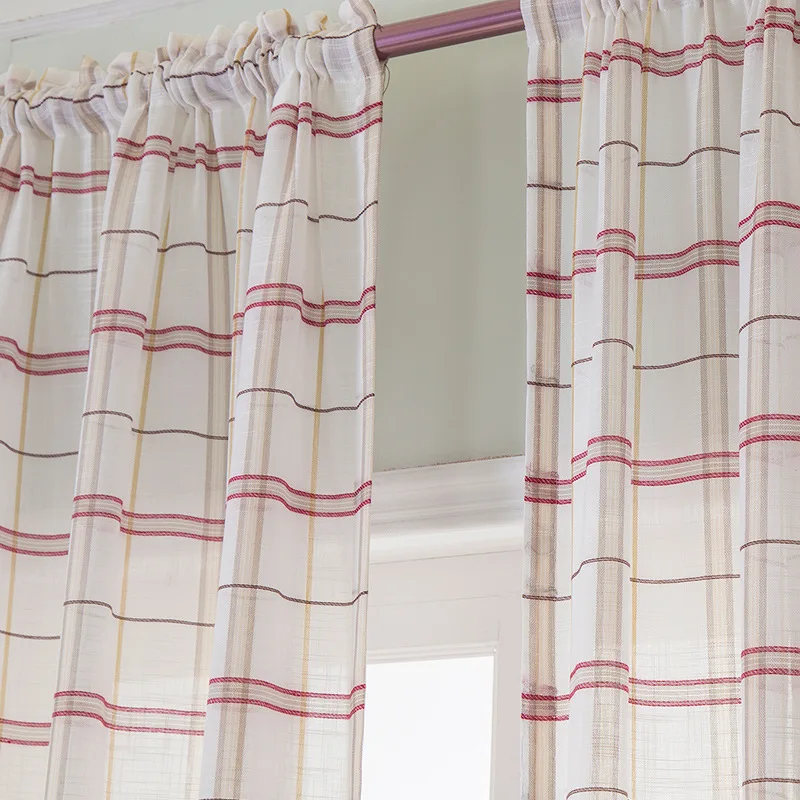 OA cortinas custom woven check pattern luxury window curtains for the bed room