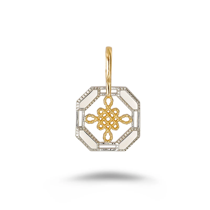2024 New Arrival National Style Chinese Knot Element S925 Silver 2 tones Gold Color Jewelry