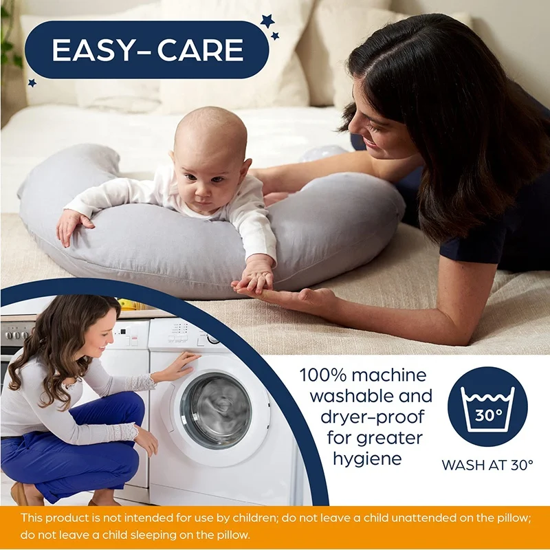 Artamber J Type Breastfeeding Clip Leg Women 100% Cotton Cover Side Sleeper Pillow Sleeping Pregnancy Pillow