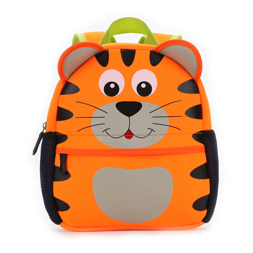New Design Custom Neoprene Cute Cartoon 3D Kids Zoo Animal Backpack For Kids