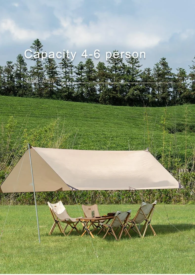 Amazon hot selling shelter sun shade rain fly beach tent camping tarp with tent pole