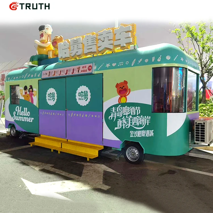  Правда заводского изготовления полуприцеп 4 колеса Airstream прицепу для еды передвижные тележки с идентификационный номер транспортного средства прицеп уличной торговли полностью
